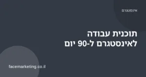 יד מחזיקה טלפון עם אינסטגרם ולוח תכנון תוכן לשלושה חודשים